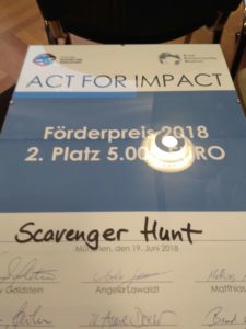 Act for Impact Award - Scavenger Hunt Deutschland gewinnt den zweiten Platz