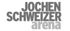 Logo der Jochen Schweizer Arena in graustufen